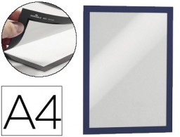 2 marco porta anuncios Durable magnéticos A4 azul dorso adhesivo removible